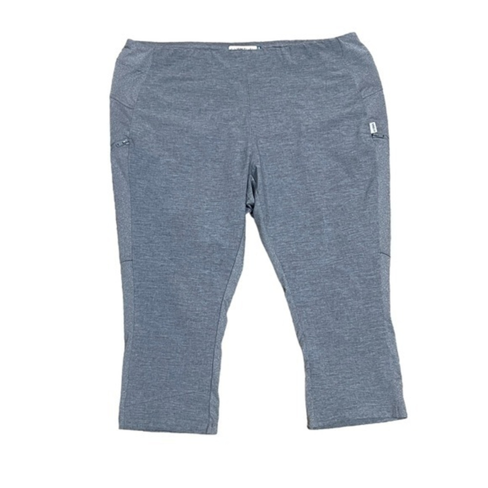Magellan Plus Size Moisture-Wicking Fitted Capri Gray 1X